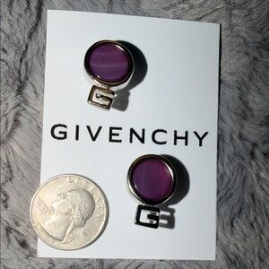 Preloved Givenchy Pearl Purple clip Ons Earrings excellent condition